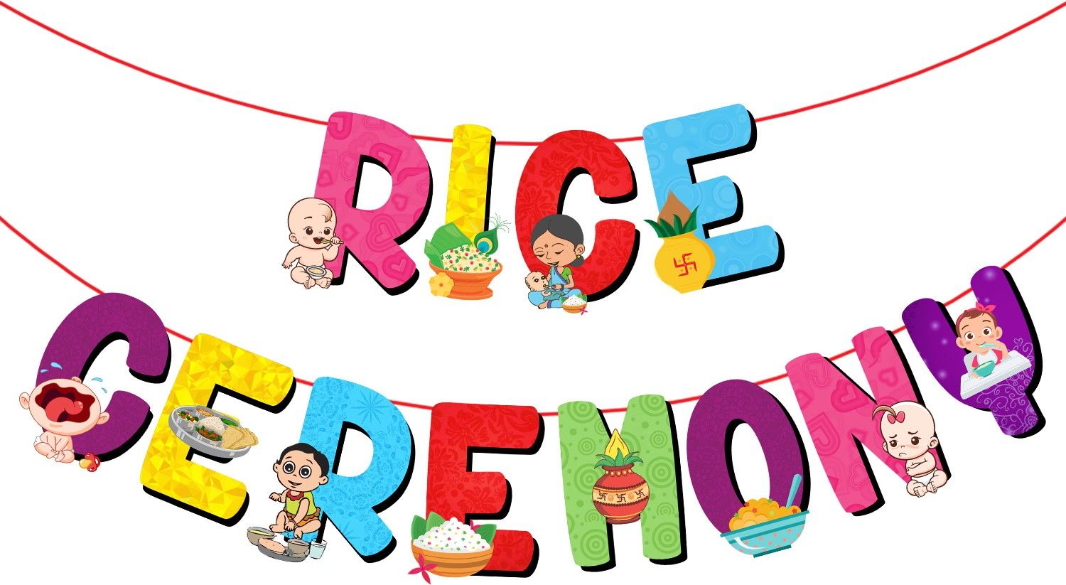 zyozi 1 Set Rice Ceremony Banner ,Baby Photoshoot Banner for Rice Ceremony Banner-picture-12
