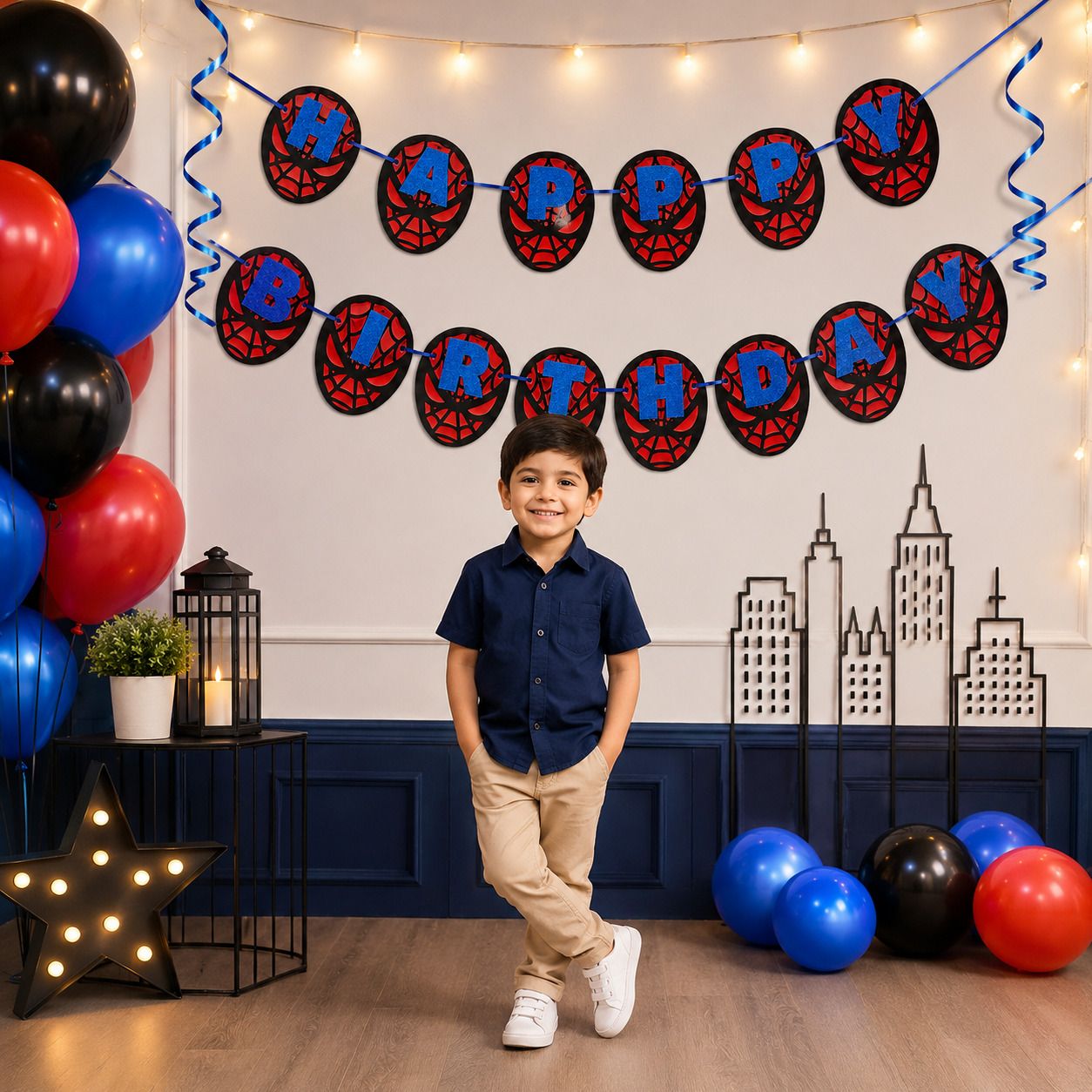 Spider Hero Birthday Party Decoration Combo Banner-image-1