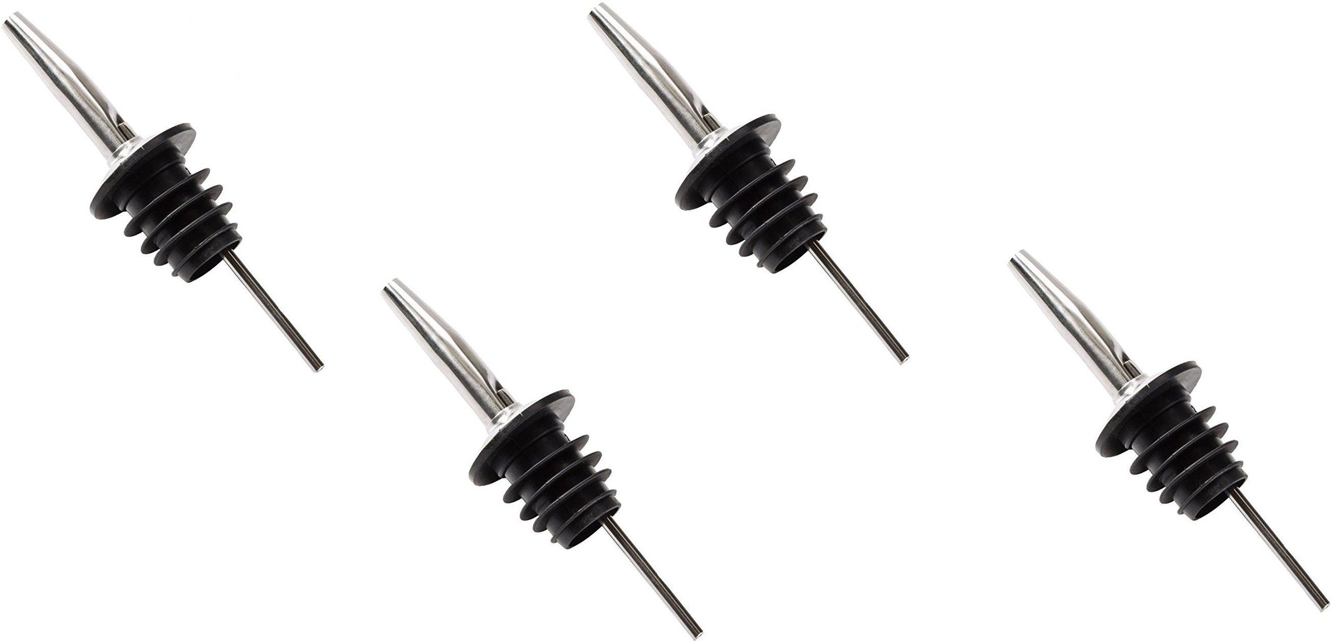 Dynore Stainless Steel Wine/Liquor/Sauce/Olive Oil Pourers- Set of 4 4 - Piece Bar Set