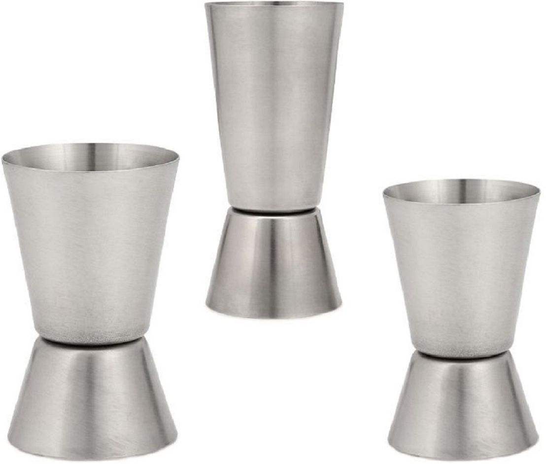 Dynore Stainless Steel Set Of 3 Tall Peg Measure Set- 15/30, 20/40, 30/60 ml 3 - Piece Bar Set