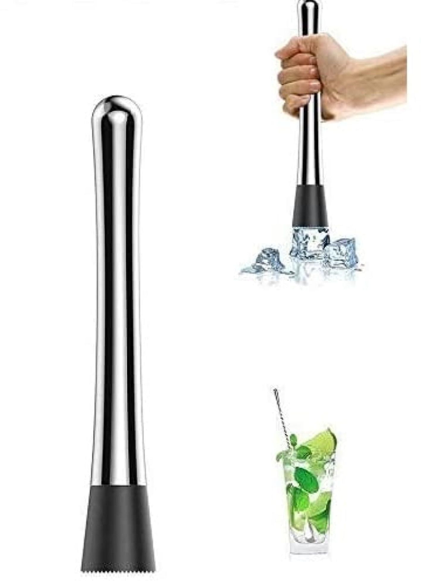 Cocktail Muddler for Mojitos,S Steel Strong Muddler to Create Refreshing Drinks Bar Set-image-8