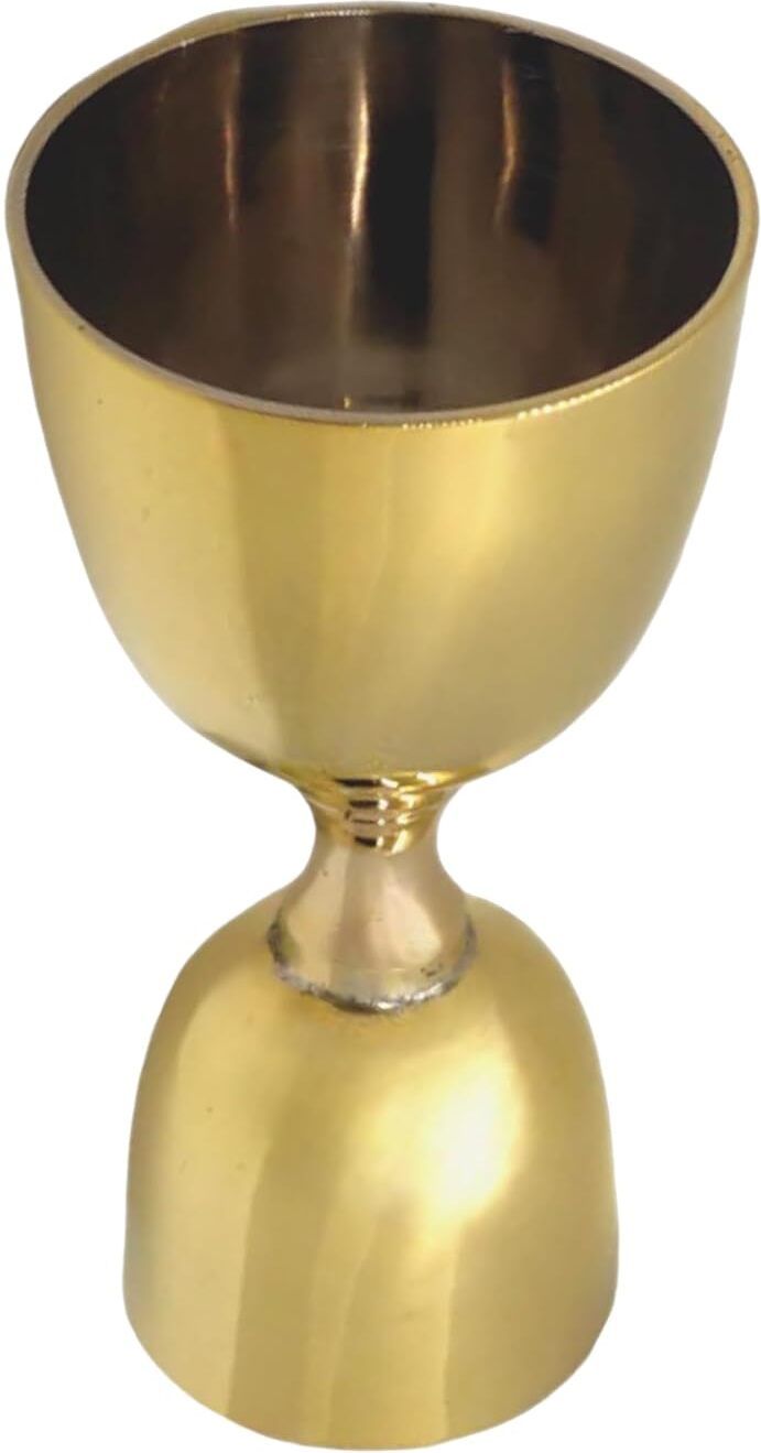 Brass with Golden Finish Peg Measure Cup, 30 ml / 60 ml 1 - Piece Bar Set-image-41
