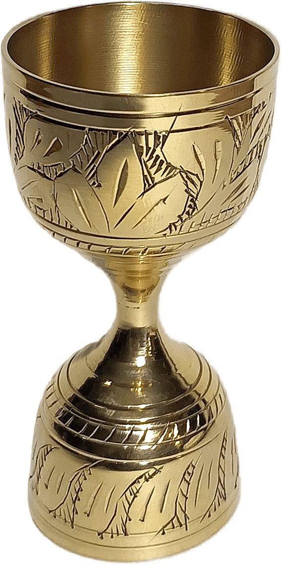 30 x 60 ML Brass Peg Measure Liquor Drinks Measurement Floral - Set of 1 Piece 1 - Piece Bar Set