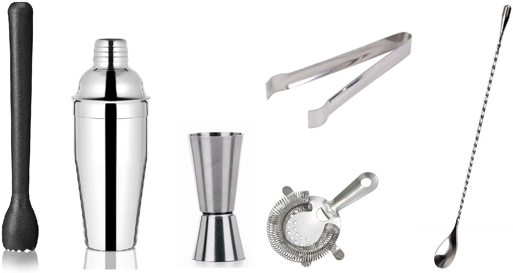 Stainless Steel 6 Pcs Bartender Martini Kit Set 6 - Piece Bar Set
