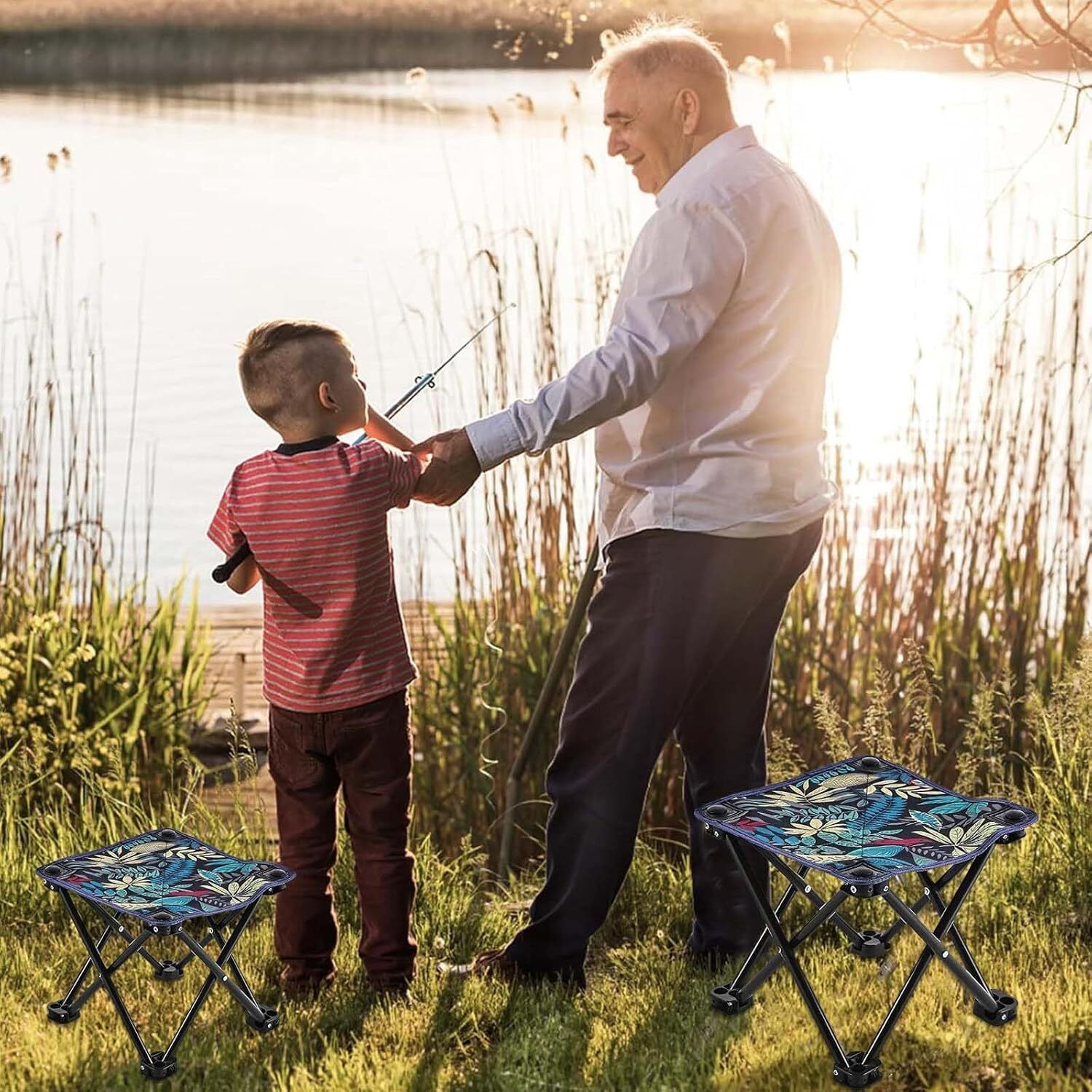 Collapsible Stool Folding Stool for Camping Fishing Picnic Travel Foldable Steel Inversion Chair-image-43