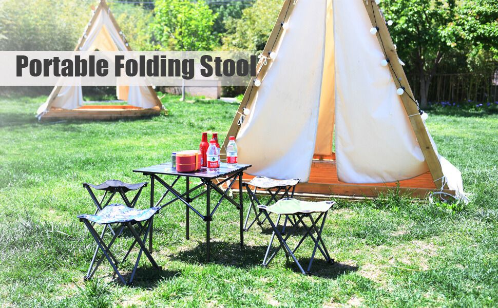 Mini portable folding stool is very light Foldable Steel Inversion Chair-image-36