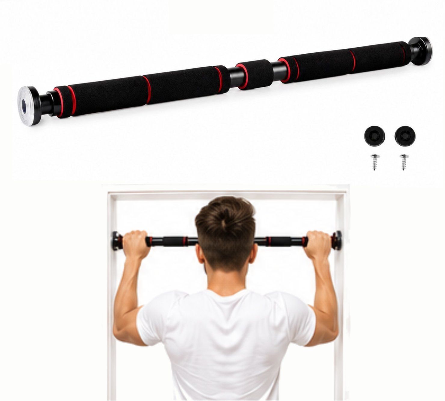 gjshop Adjustable Door Gym Bar for Home Workout Routine Pull-up Bar-picture-13