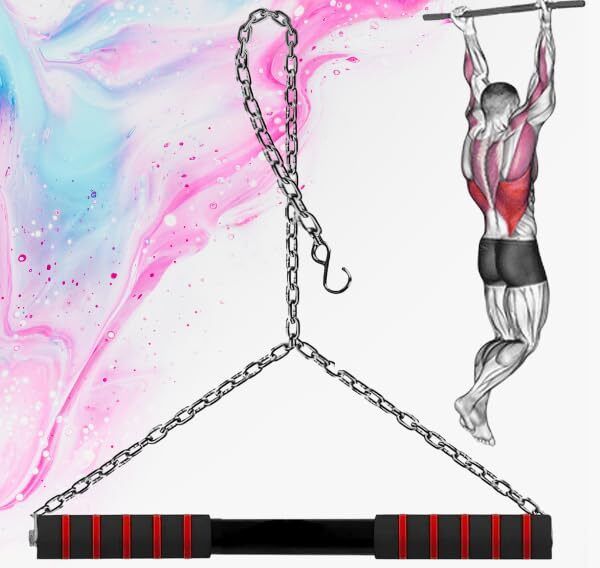 grypp Heavy-Duty Pull-Up Bar with Chain – 4 ft, Non-Slip Foam Grip Chin-up Bar-picture-11