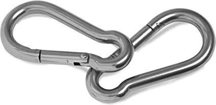 Multipurpose Stainless Steel Snap Hook (Pack Of 2) Locking Carabiner