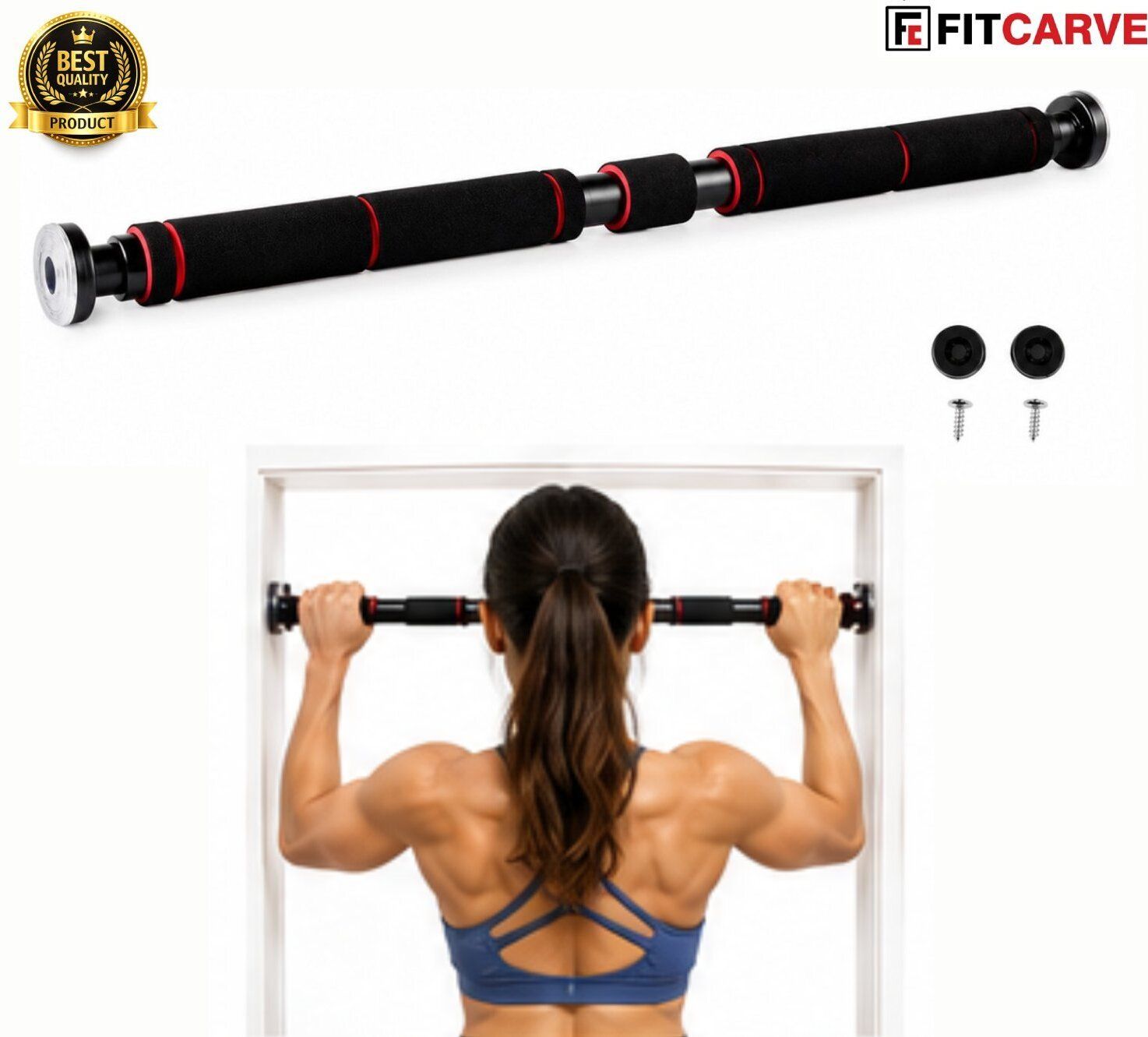 Adjustable Home Fitness Pull-Up Bar Carbon Steel 100 Kg Capacity Daily Use Pull-up Bar-image-2