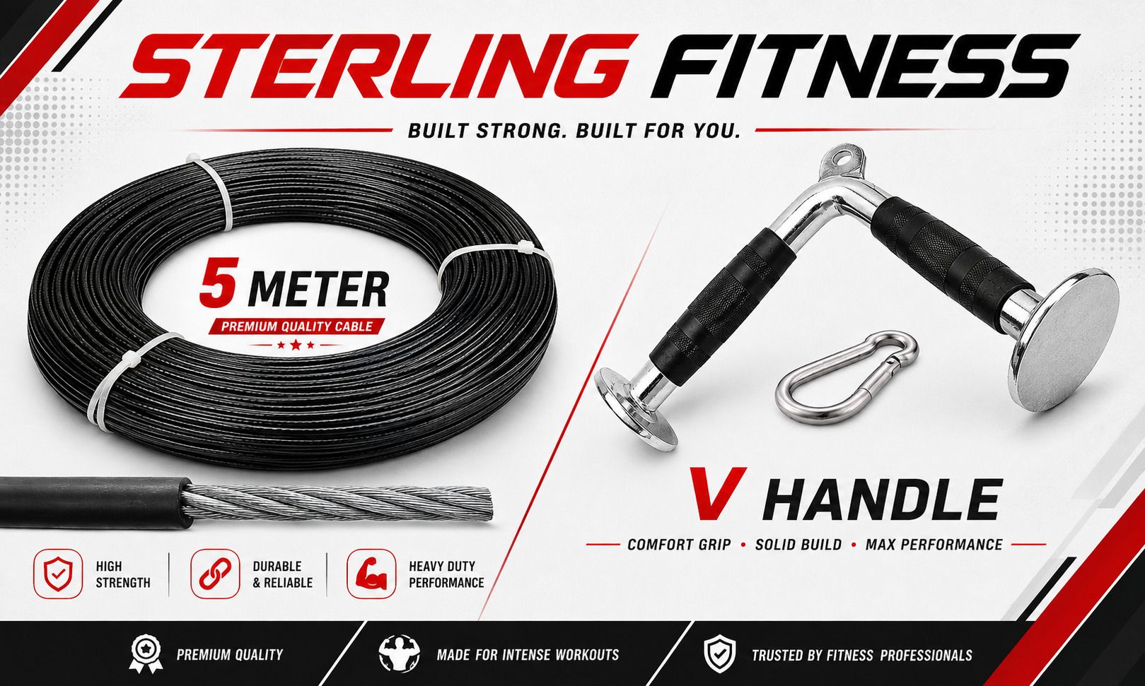 GYM Machine Wire PU Coated Rope Cable Inside Steel With V Handle & S-Lock Multi-training Bar-image-28