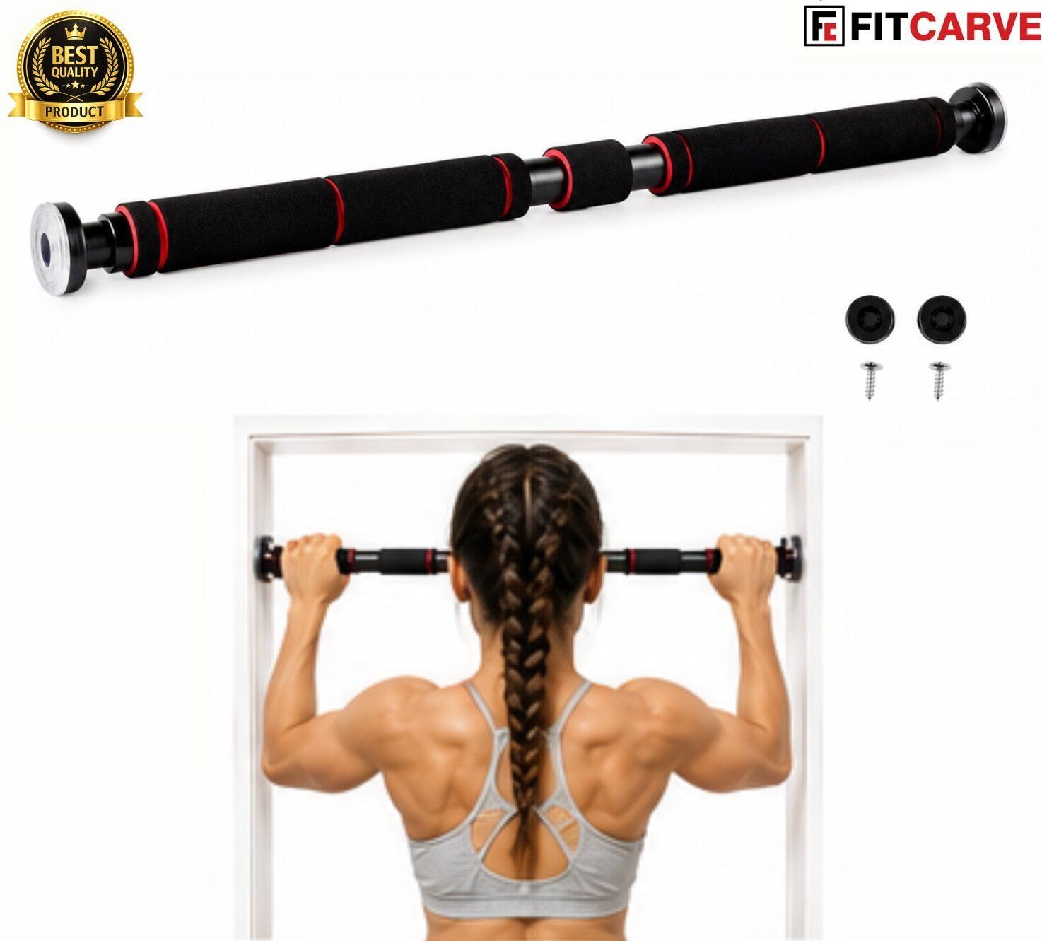 Adjustable Doorway Pull-Up Bar Non-Slip Carbon Steel 100 Kg Capacity Support Pull-up Bar-image-2