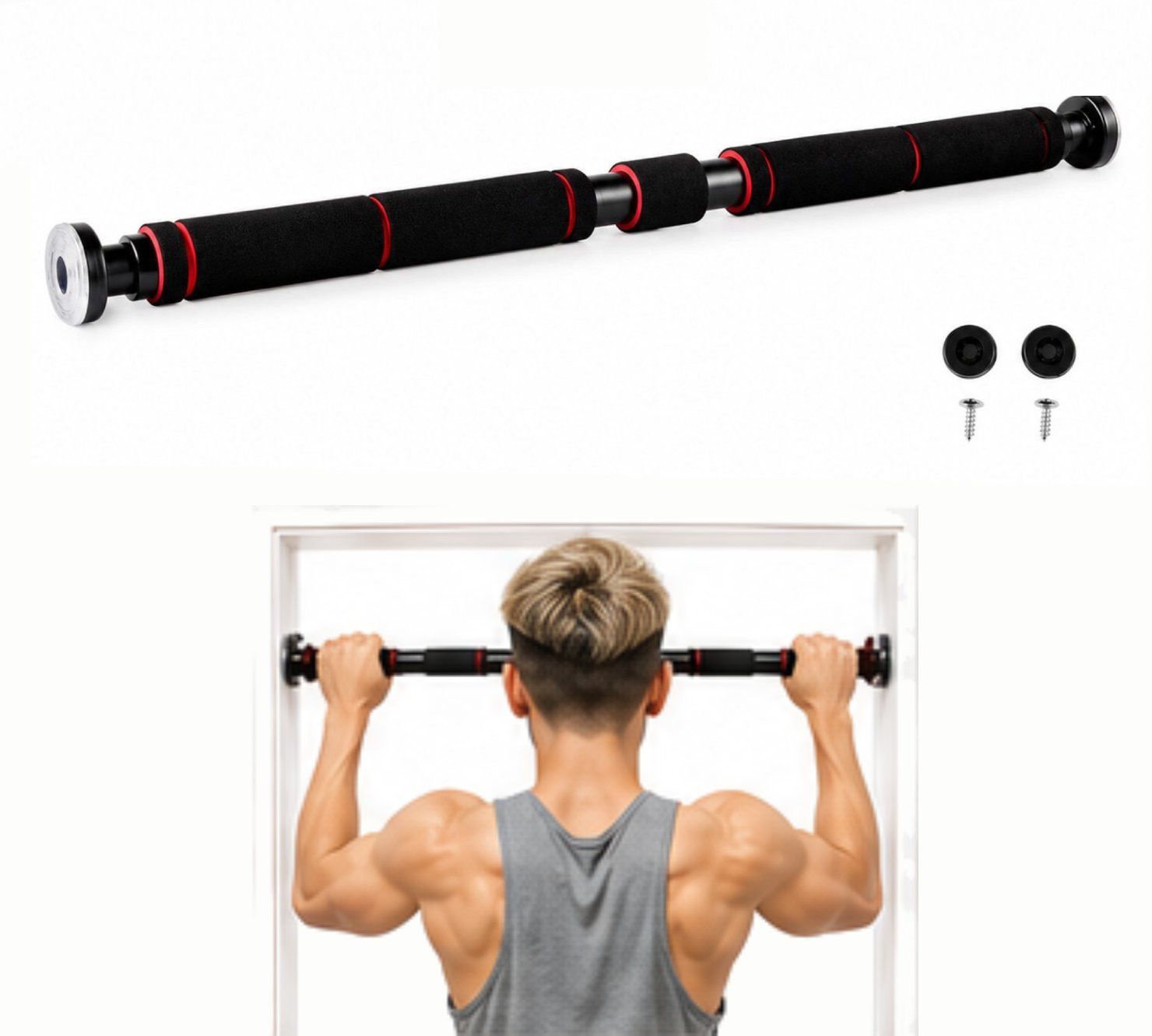 shopeleven Heavy Duty Doorway Pull-Up Bar with 100 Kg Capacity Pull-up Bar-picture-45
