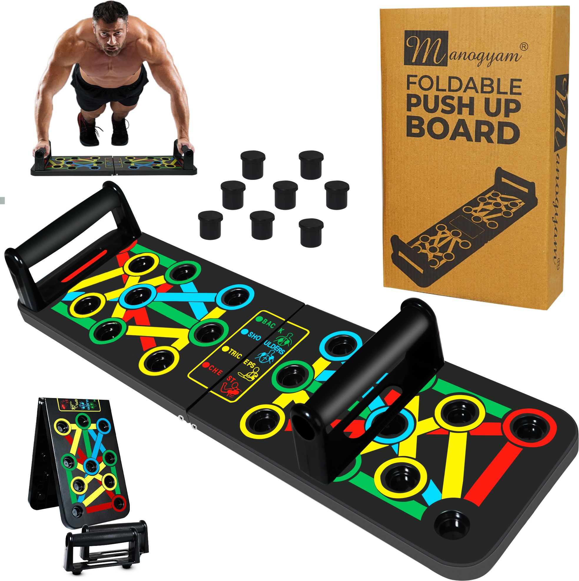 10in1Portable Board with Strong GripHandle for ChestPress Home&Gym Exercise Push-up Bar