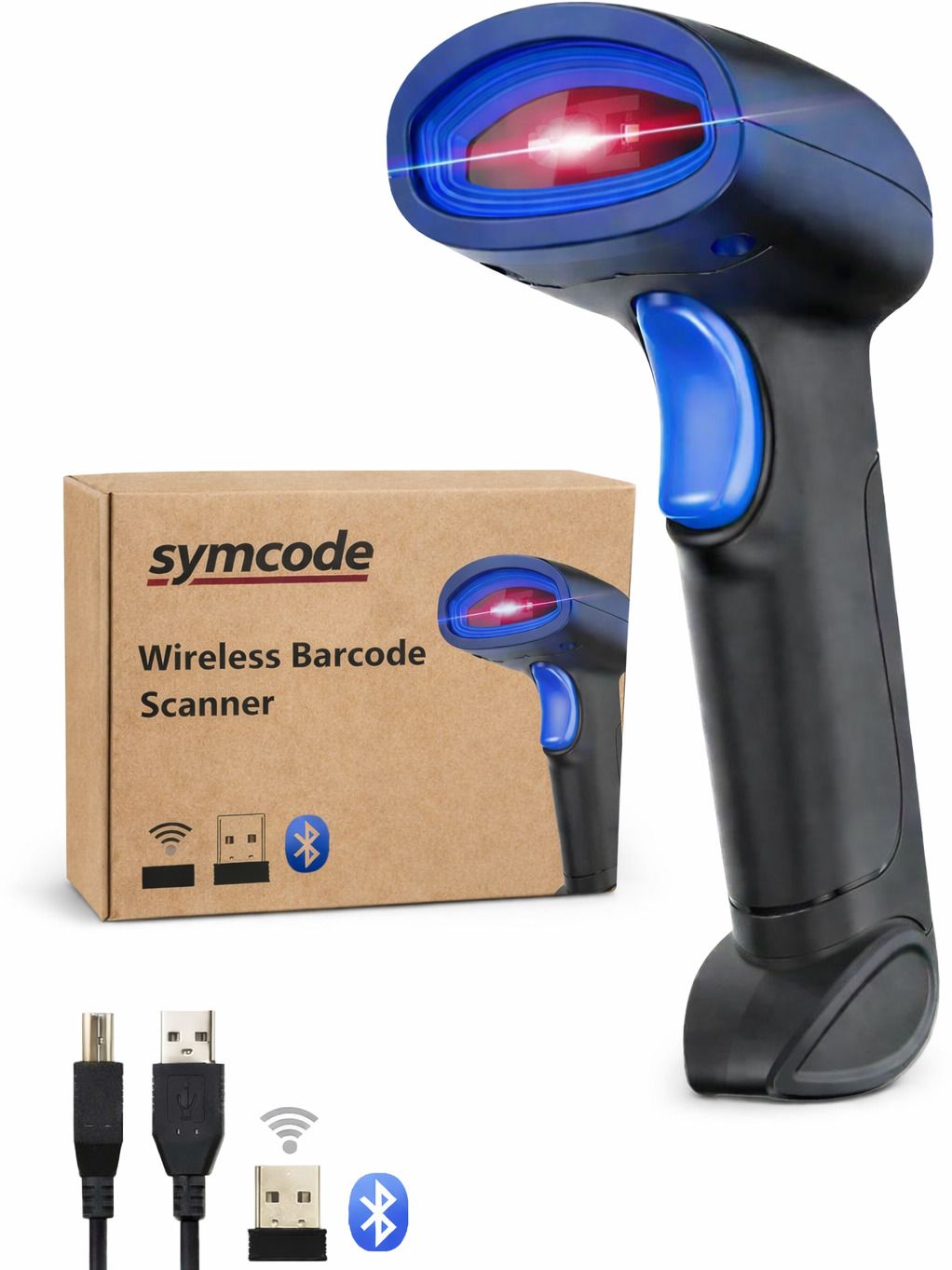 Symcode Bluetooth Wireless 2D & 1D (Bluetooth+USB+2.4GHz) Barcode Scanner(QR Code)Wired 2D Camera Barcode Scanner-image-16
