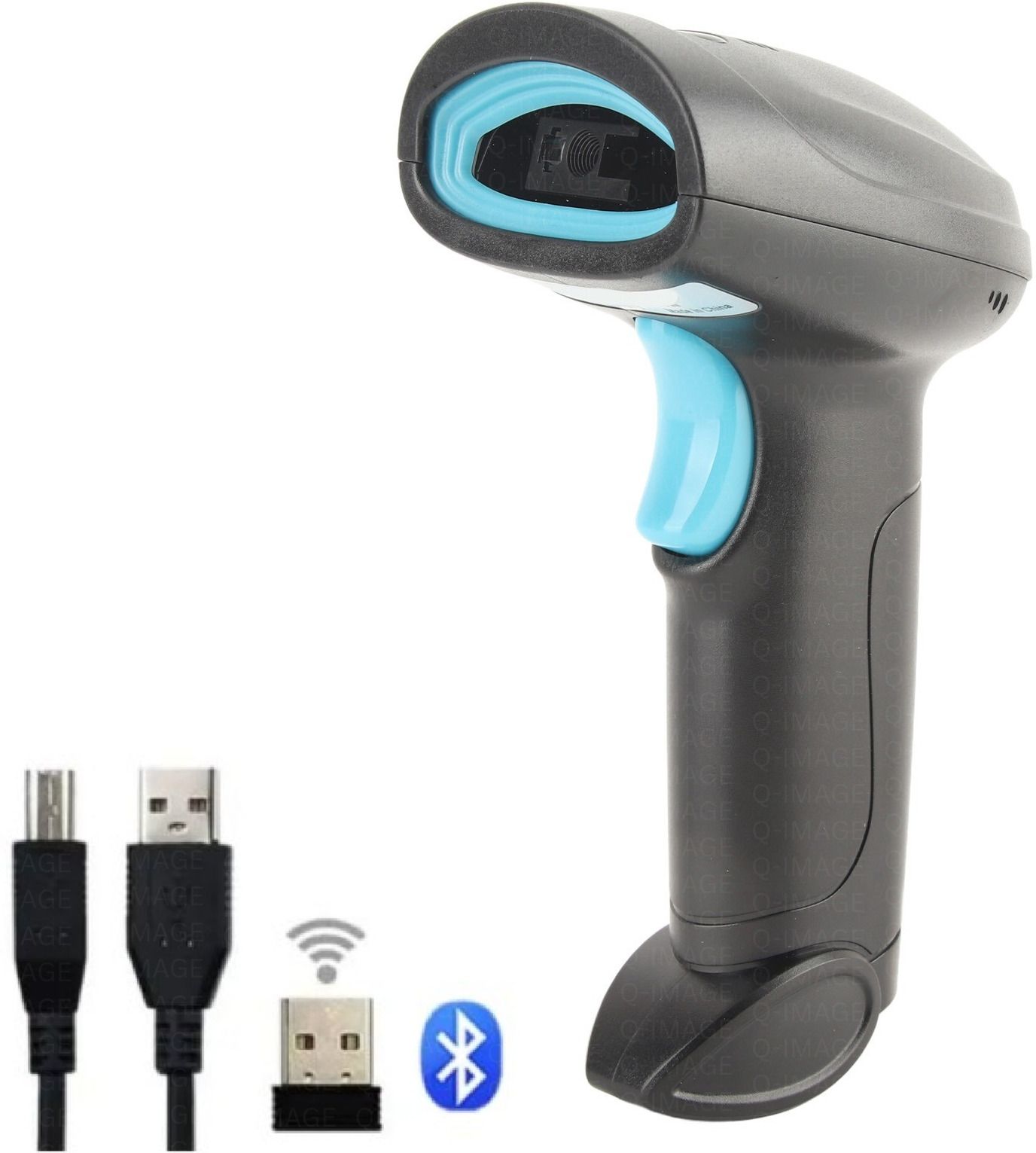 Q-IMAGE HT20pro Wireless 2D&1D (Bluetooth+USB+2.4GHz) Barcode Scanner inbuilt Battery|Induction Scanning with Built-in Illumination Light 2D Camera Barcode Scanner