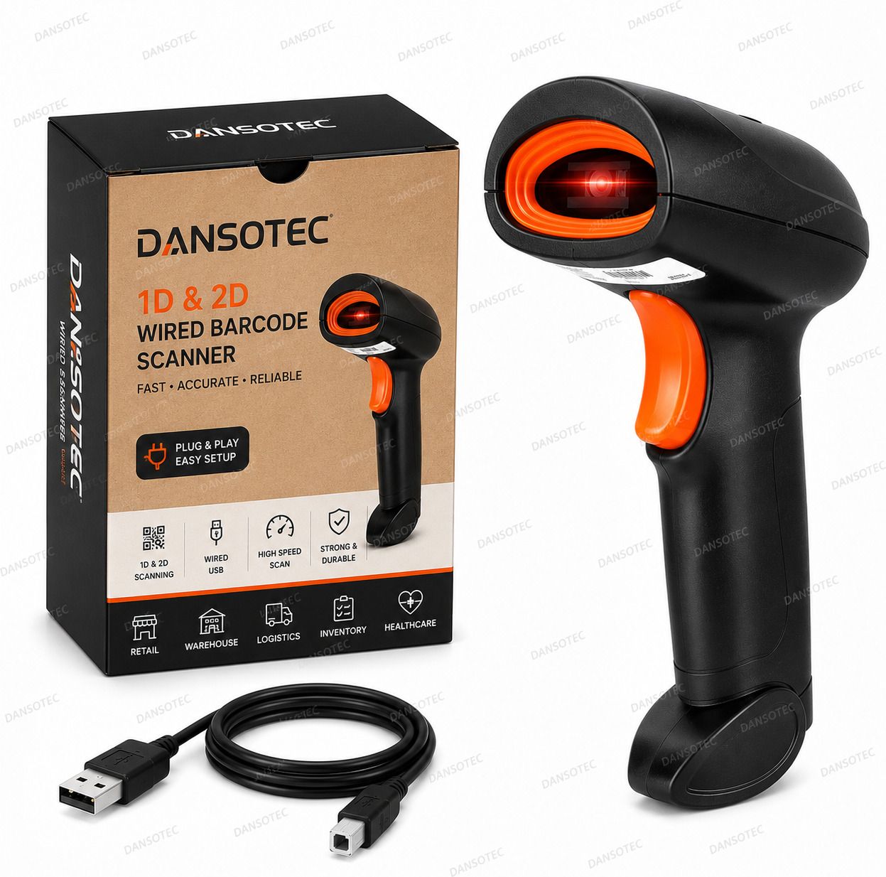 Dansotec Wired 2D/1D QR Code Barcode Scanner with USB Connectivity – 2D Camera Barcode Scanner for POS, Retail & Inventory Billing 2D Camera Barcode Scanner-image-28