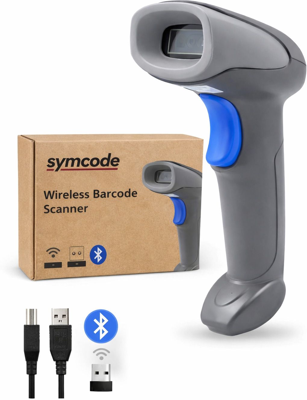 Symcode Bluetooth QR 2D Barcode Scanner Handheld USB Wireless 1D bar Codes Imager for Mobile Payment Computer Screen Scan POS Android iOS iMac Ipad System NT-1228BL 2D Camera Barcode Scanner-image-31