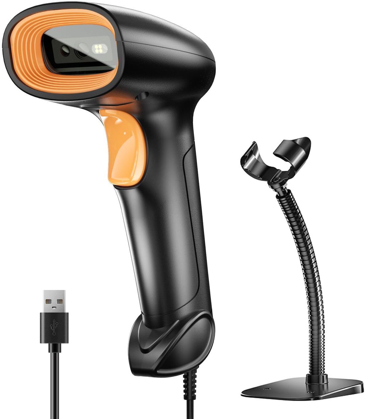 HiRobot HS-22 Wired 2D/1D Barcode Scanner Orange Imaging-with Stand 2D Camera Barcode Scanner-image-30