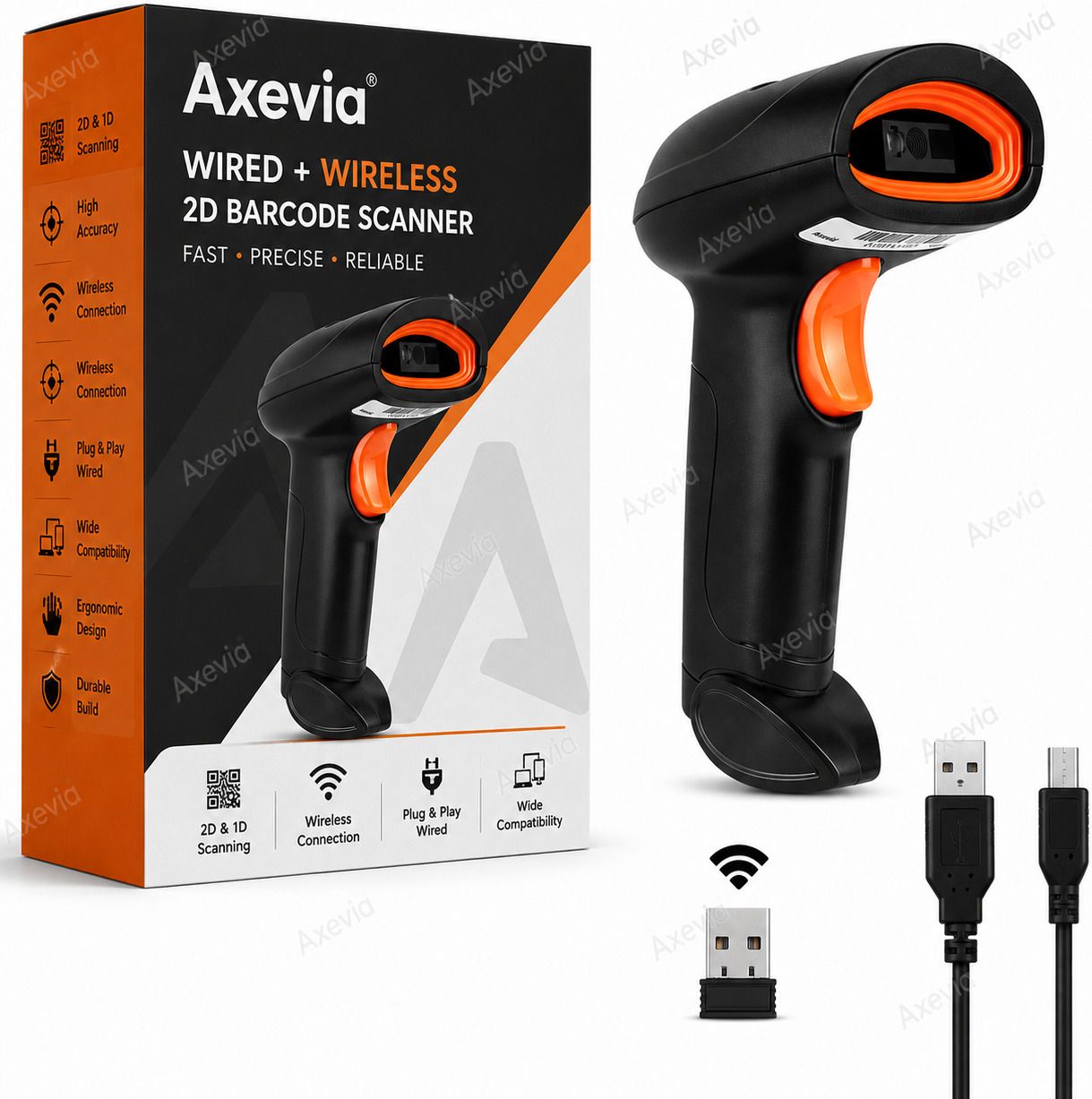 Axevia Wireless Barcode Scanner Wireless Barcode Scanner 2D Camera Barcode Scanner-image-25