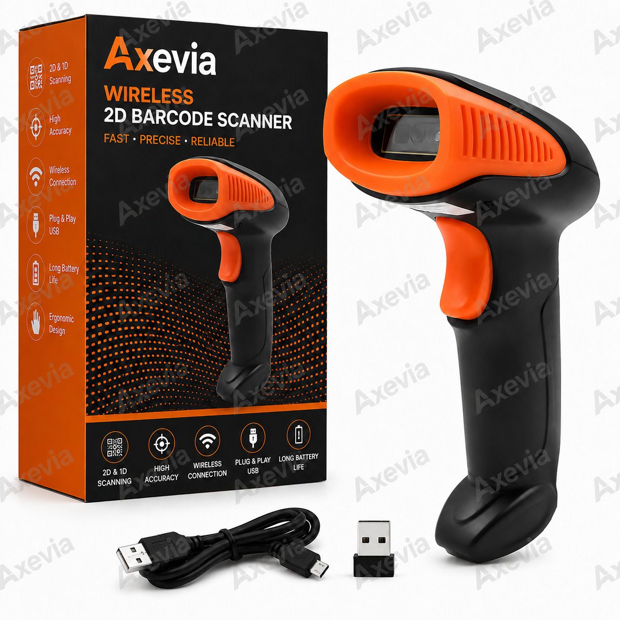 Axevia Wireless 2.4GHz 2D & 1D Barcode Scanner (QR Code & Barcode) Wired & Wireless 2D Camera Barcode Scanner-image-8