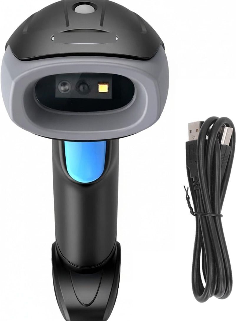 ENKART MC94pro Wireless 2D&1D (Bluetooth + USB+2.4 GHz) Barcode Scanner (QR Code) Wired inbuilt Battery Induction Scanning with Built-in Illumination Light 2D Camera Barcode Scanner