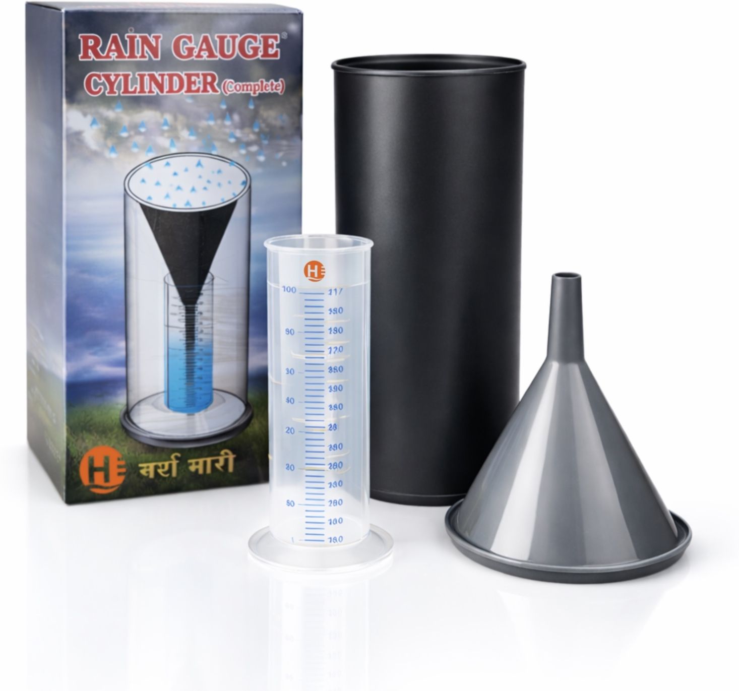 harrison Rain Gauge with Measuring Cylinder & Funnel for Weather Study and Garden Use Barometer-picture-35