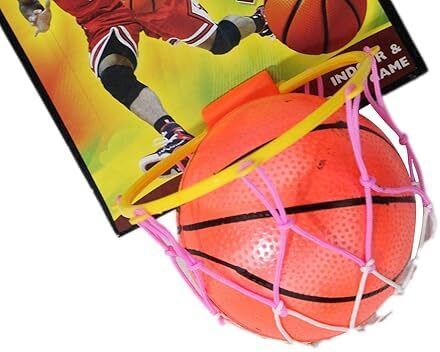 kidscorner Basketball Set with Hanging Board, Net, Ball - Indoor/Outdoor Kids Basketball - Size: 4-picture-26
