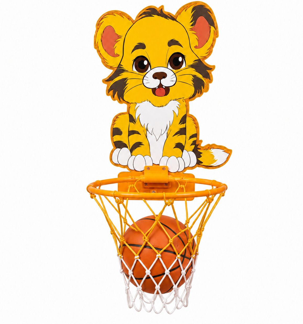 awals Kids Mini Basketball Hoop Set with Ball Cartoon Tiger Indoor Sports Toy Game Basketball Ring-picture-32
