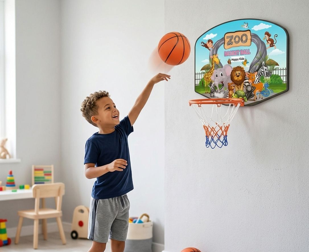 Basketball hoop for kids Indoor basketball set Wall hanging basketball net Kids Basketball Ring-image-36