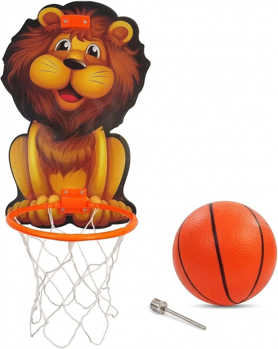 Lion Basketball Set with Ball Hoop Board Net Pin for Indoor Outdoor Play Basketball Ring-image-42