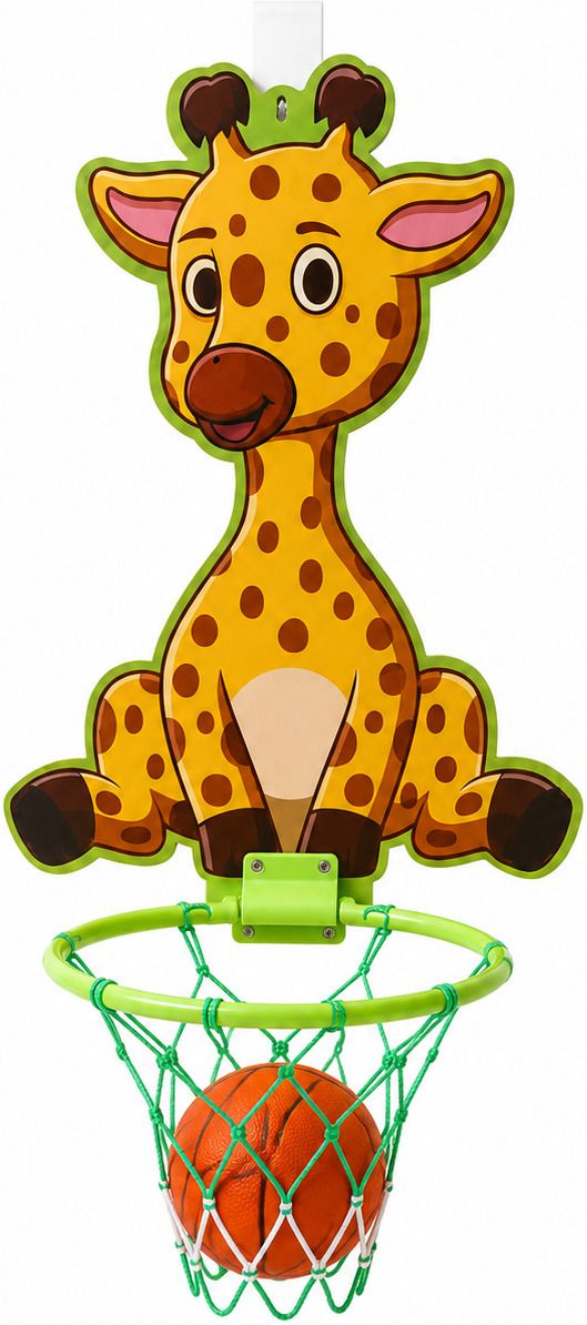 Kids Giraffe Basketball Hoop Board with Ball Wall Mounted Sports Toy Basketball Ring-image-21
