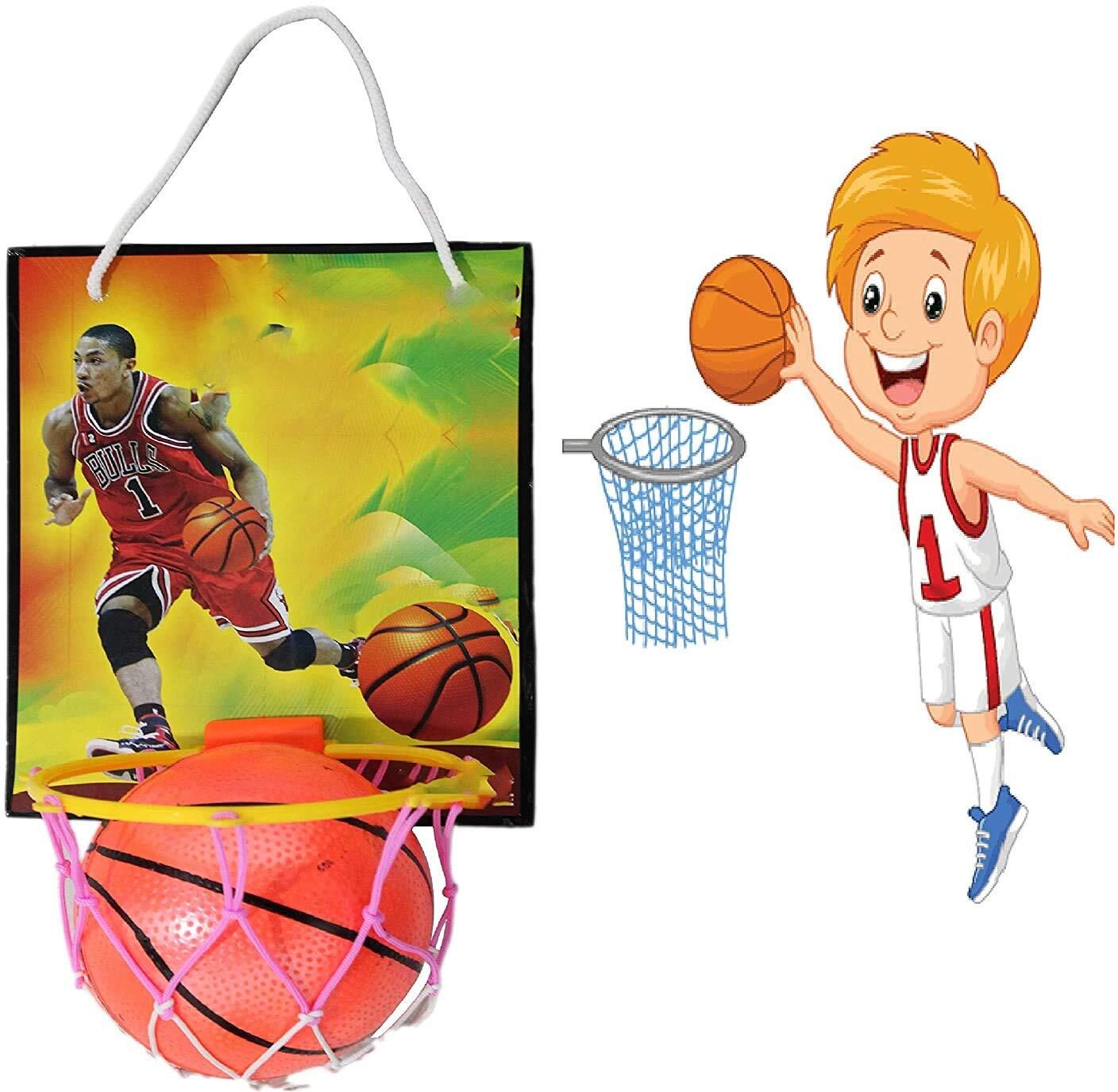 kidscorner Basketball Set with Hanging Board for Kids, Kids Basketball Toys Basketball - Size: 4-picture-34
