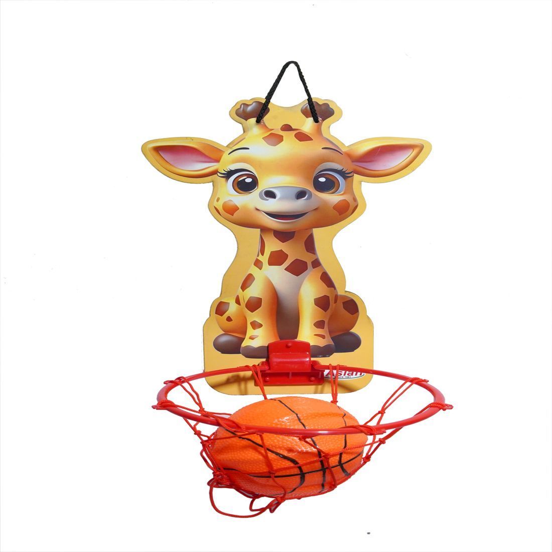 Giraffe Wooden Basketball Hoop Toy with Ball and Hanging Board for Kids Basketball Ring