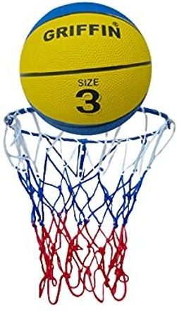 griffin Kids Basketball Ring With Net & Basket Ball Size 3 For Boys Mounted Ring 34cm Basketball Ring-picture-31