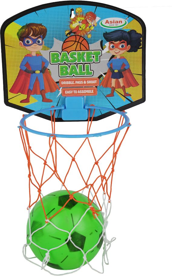 Multicolor Portable Basket Ball Super Hero | Kids Sports Toy | Fun Game Basketball Ring