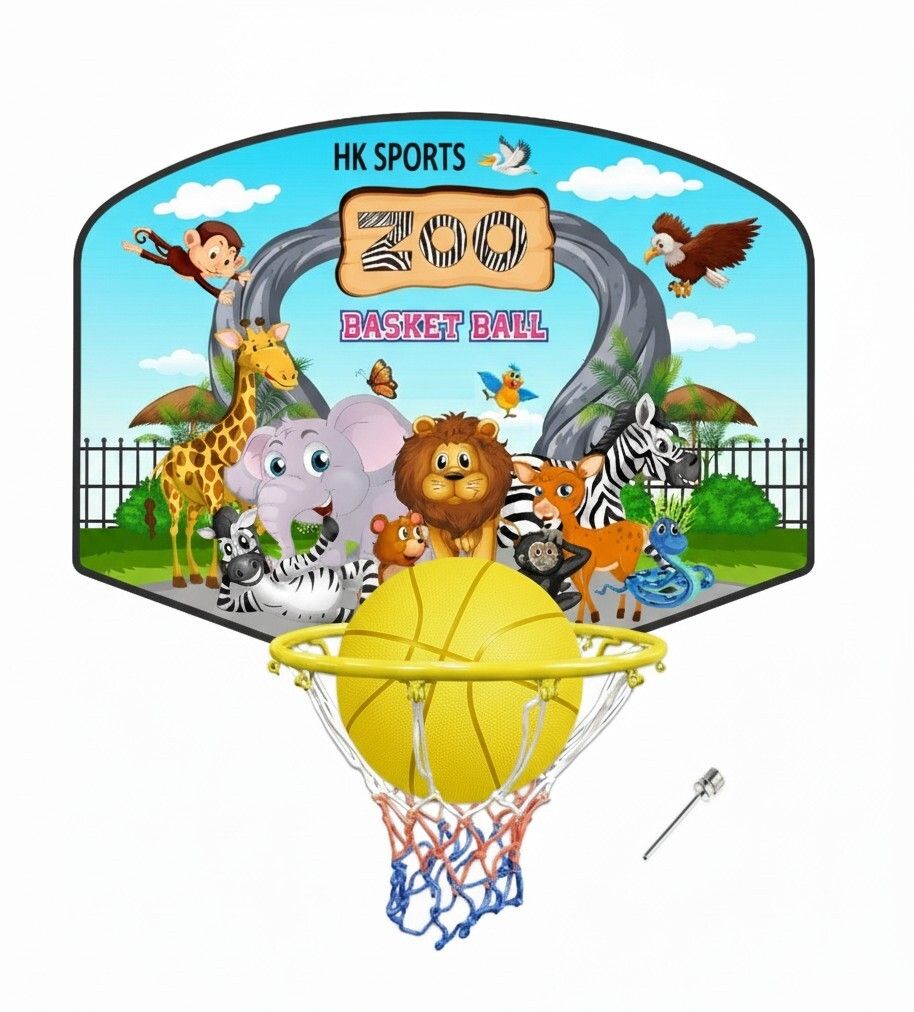 hk sports ZOO Printed Basketball ring set Indoor Outdoor Kit Basket Ball hoop Basketboard Basketball Ring-picture-33