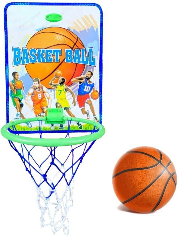 Basket Ball for Kids, Toys for Boys and Girls, Portable Set with Hanging Board Basketball - Size: 4-image-11