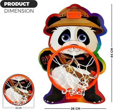 Panda Shaped Hangable Indoor Outdoor Basket Board Kit Basketball Ring-image-14