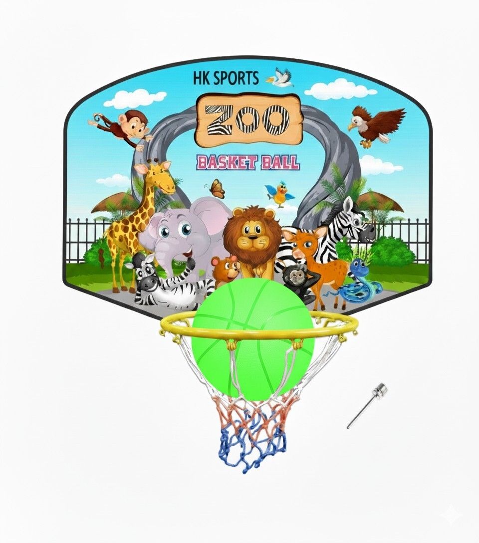 hk sports ZOO Printed Basketball ring set Indoor Outdoor Kit Basket Ball hoop Basketboard Basketball Ring-picture-27