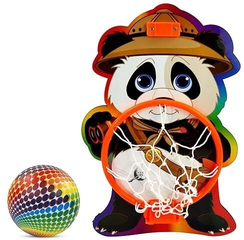 koel Panda Shaped Kids Hangable Indoor Outdoor Basket Board Kit Basket Ball Set Basketball Ring-picture-18