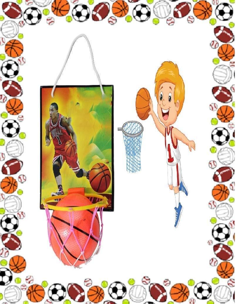 kidscorner Basketball Portable Set with Hanging Board, Ring Net, Indoor and Outdoor Games Basketball - Size: 4-picture-25