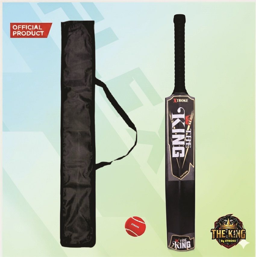 xtroke The King Hard Plastic Bat with Tennis Ball & Cover Prefect for All Tennis Ball PVC/Plastic Cricket Bat For 15+ Yrs-picture-32