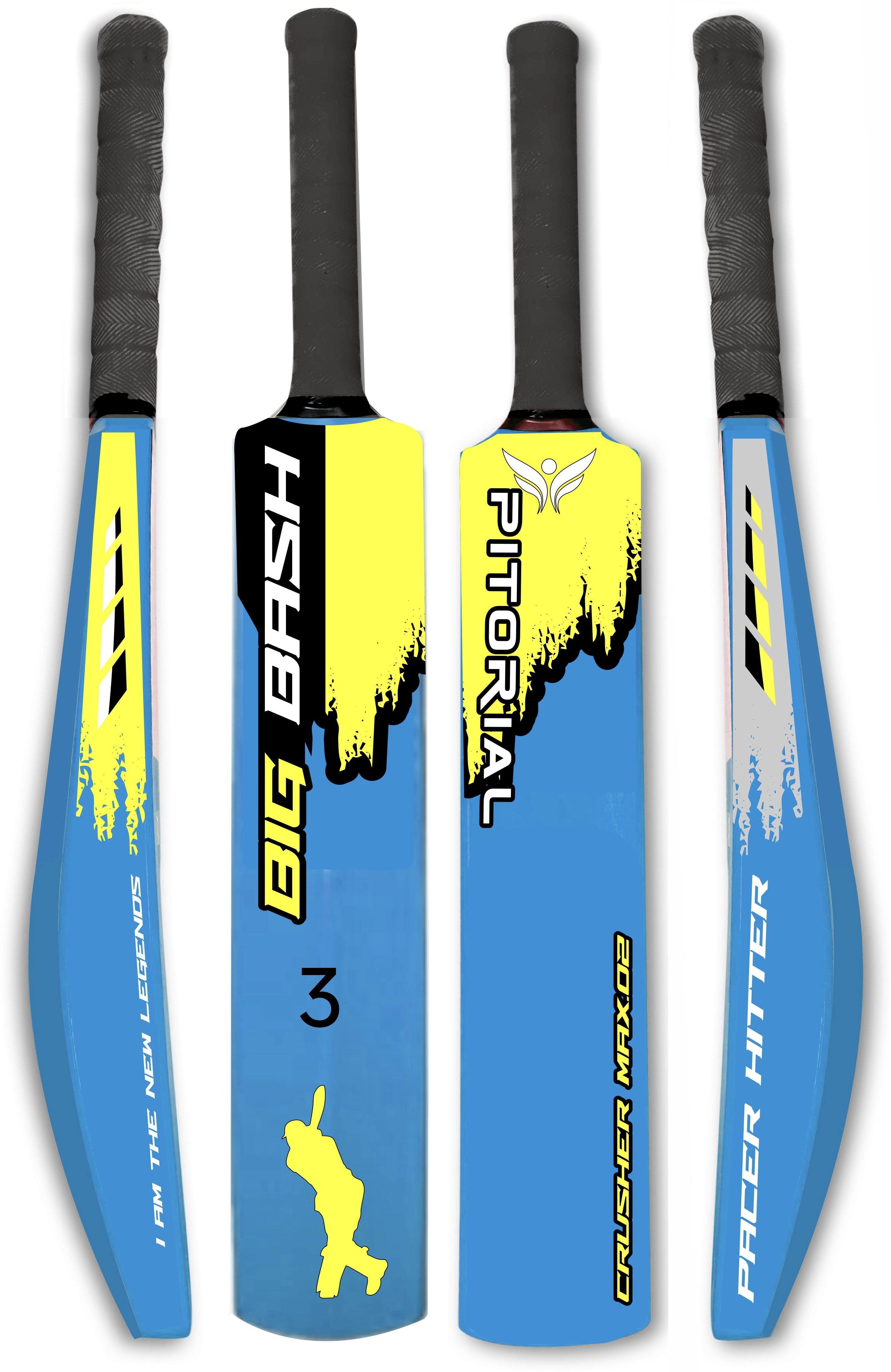 pitorial Hard Plastic unbreakable cricket bat for kids size-3no Maple Softball Bat For 6 - 7 Yrs-picture-12