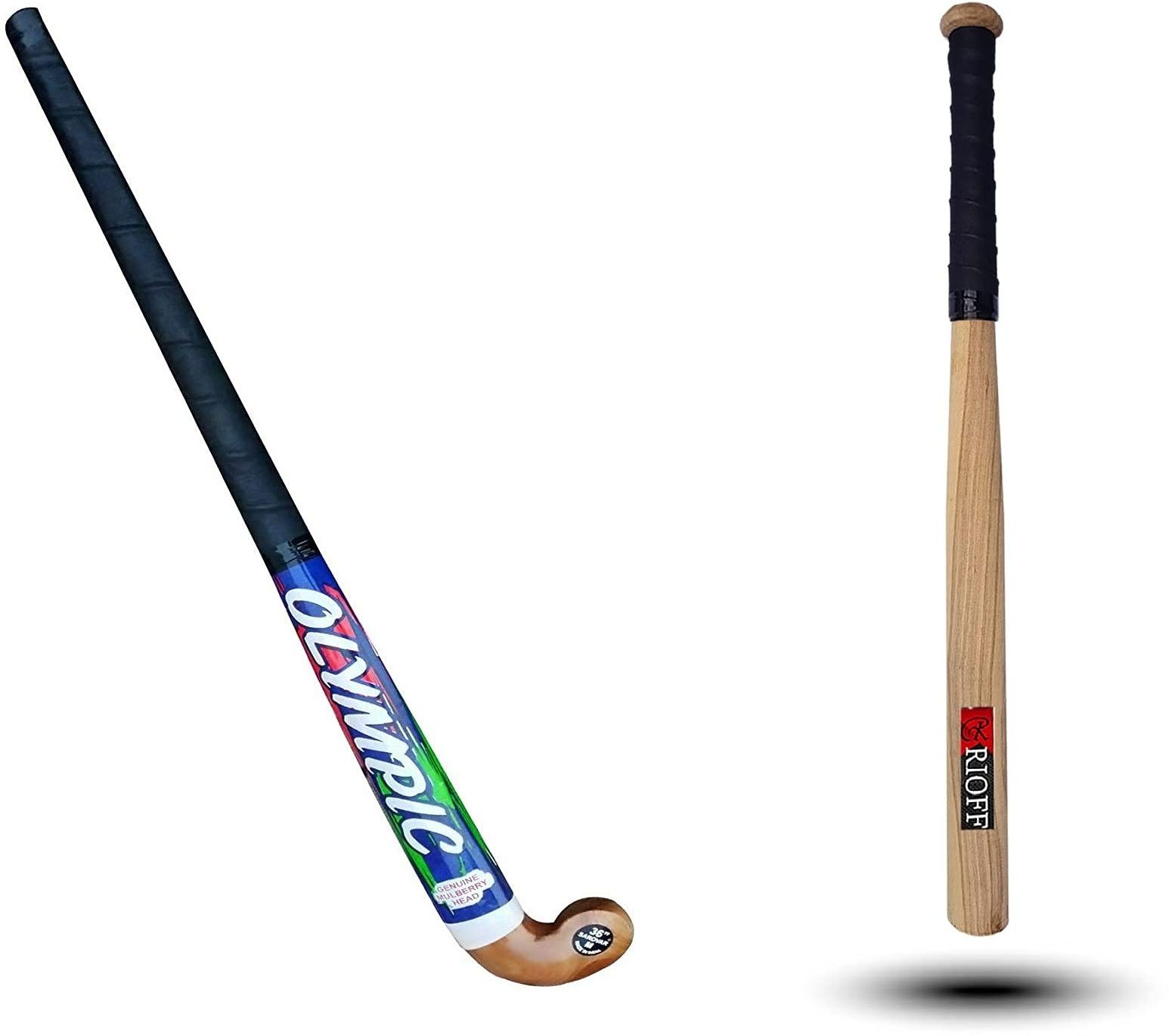 rioff Wooden Baseball bat Heavy Duty with Hockey Stick Willow Baseball Bat For 15+ Yrs-picture-11