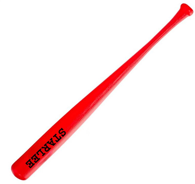 STARLEE-14 Heavy Duty Natural Wood Baseball Bat classic baseball {RED} Willow BaseballBat For 15+ Yrs