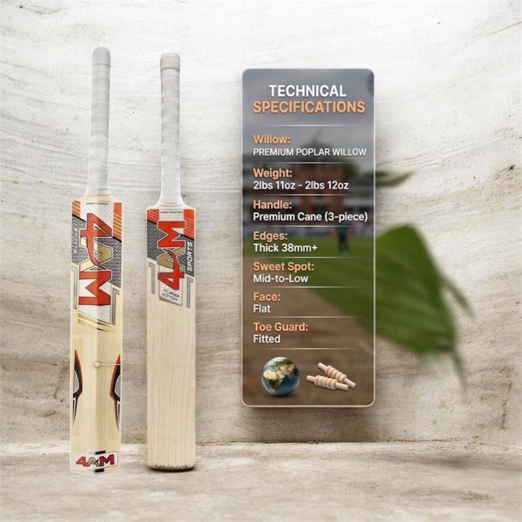 4am sports LIGHT WEIGHT TENNIS BAT_A70 Poplar Willow Cricket Bat For 11 - 13 Yrs-picture-12