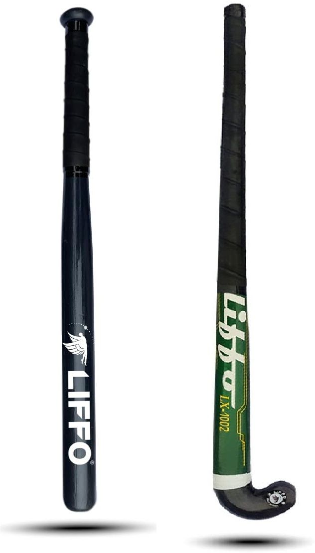 liffo Wooden Baseball bat Heavy Duty with Hockey Stick (Green) Willow Baseball Bat For 15+ Yrs-picture-20