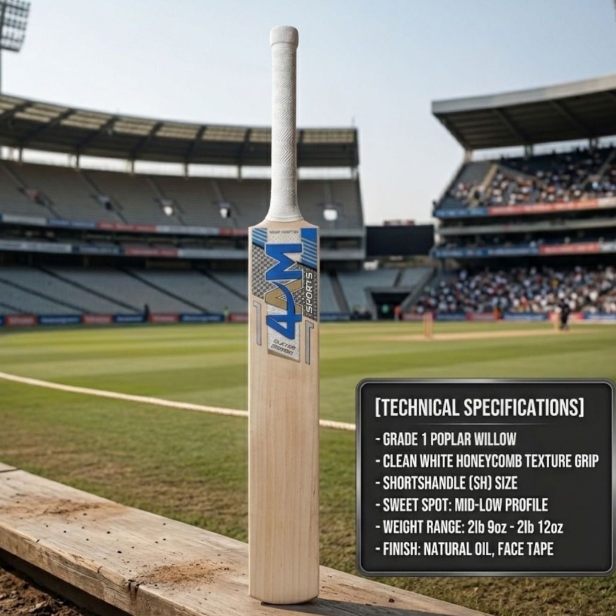 4am sports ELITE PUNCH SIXER BAT_C100 Poplar Willow Cricket Bat For 11 - 13 Yrs-picture-41