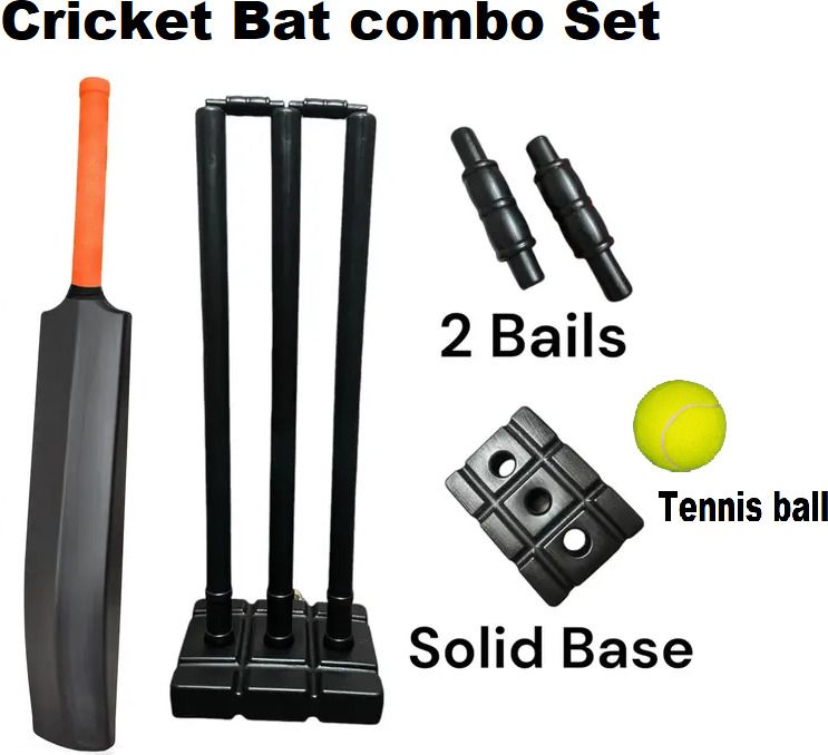 PVC Hard Plastic Cricket Bat combo Set Alloy SoftballBat For 15+ Yrs-image-2